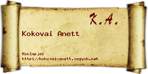 Kokovai Anett névjegykártya